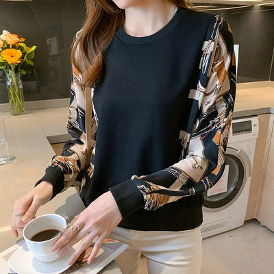 New Spring women Sweatshirts fashion patchwork Hoodies causal Sweatshirt Tops