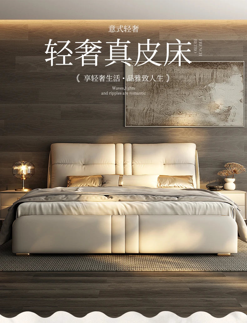 Luxury Double Bed Modern Sofa Design Simple Princess Sleeping Massage Bed Leather Headboards Muebles Lounge Suite Furniture