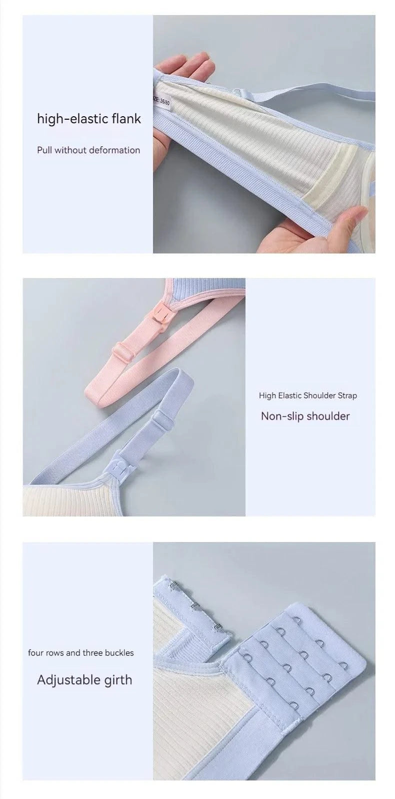 All-season Maternity Bra For Pregnant Women Breast-lifting Anti-sagging Front-opening Design For Breastfeeding Made  Pure Cotton