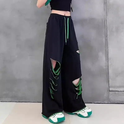 High-waisted wide-leg pants women's summer new thin loose large-size straight casual pants sweatpants women
