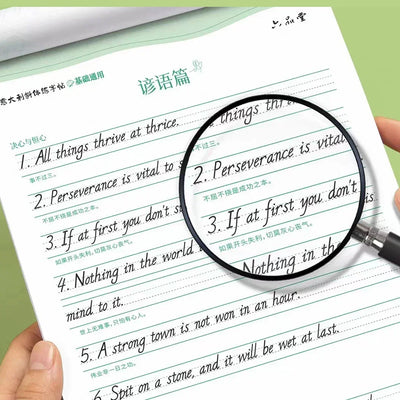 New Italy English Italic Font Calligraphy Book Practice Copybook Handwriting Copy Book Learn English for Adults Student Beginner