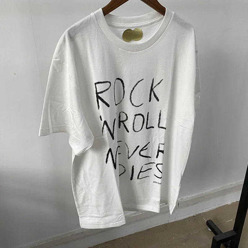 Women White T Shirt Casual Short Sleeve Tops Female Letter Graffiti Printing Tees Crew Neck Loose T-Shirt Summer Cotton T-Shirts