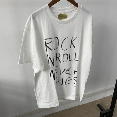 Women White T Shirt Casual Short Sleeve Tops Female Letter Graffiti Printing Tees Crew Neck Loose T-Shirt Summer Cotton T-Shirts