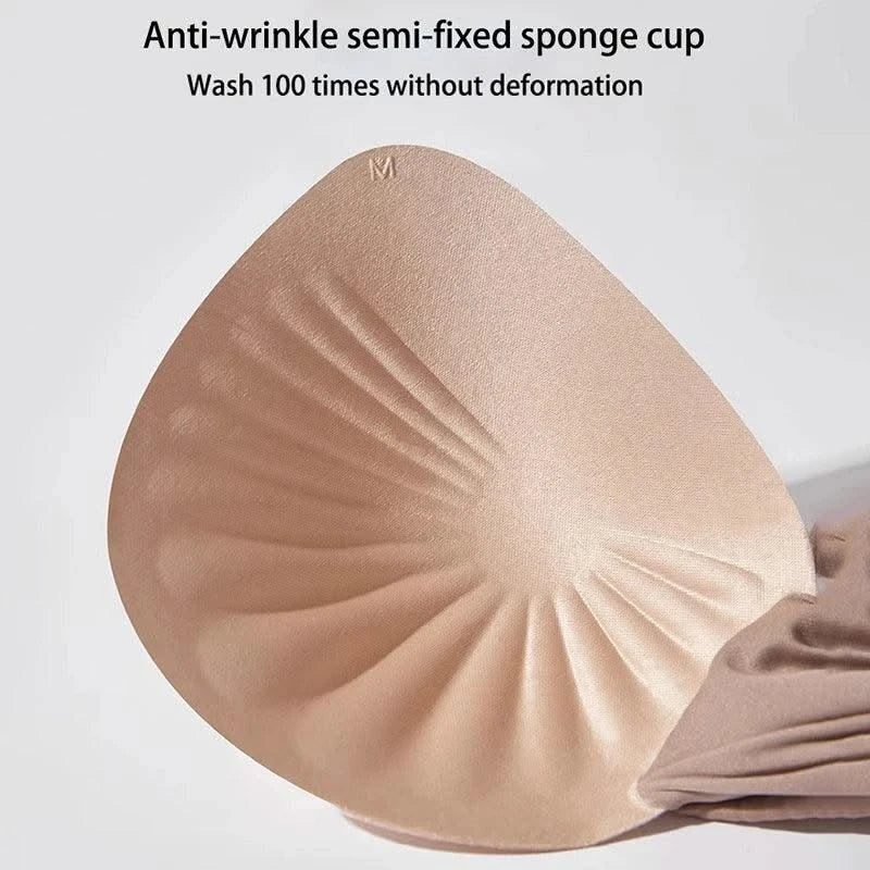 Plus Size Women Seamless Bras Sexy V Waist Brassiere Padded Wireless Soft Sleepwear Female Solid Breathable Underwear Lingerie