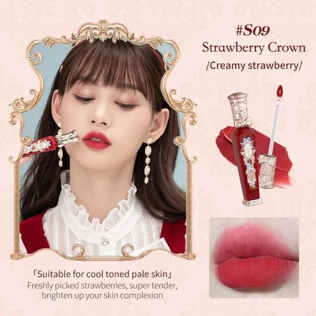 Beauty Glazed  Mirror Flower Lip Gloss  Lipstick Strawberry Rococo Collection Little Angel Lip Cream Lipstick 3.5g