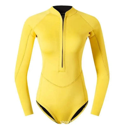 Women 2mm Bikini Diving Wetsuit Long Sleeve Scuba Dive Snorkeling Clothes Surfing Kayak Suit Black Pink Neoprene Swimwear