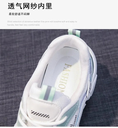 Sports shoes for women 2025 new fashion Korean version trendy fly woven breathable anti slip lightweight running shoes