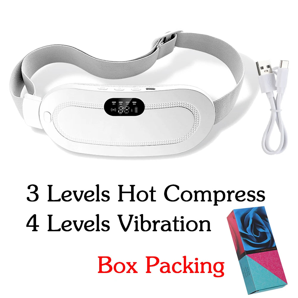 Electric Waist Massager Women Vibrator Menstrual Cramp Period Pain Relief Warmer Blood Circulation Abdominal Massage Belt