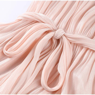 Ruffles Mini Dress Women Lace Up  V Neck Long Sleeve Pleated Female Dresses 2025 Elegant Summer Autumn Street Loose Ladies Robes