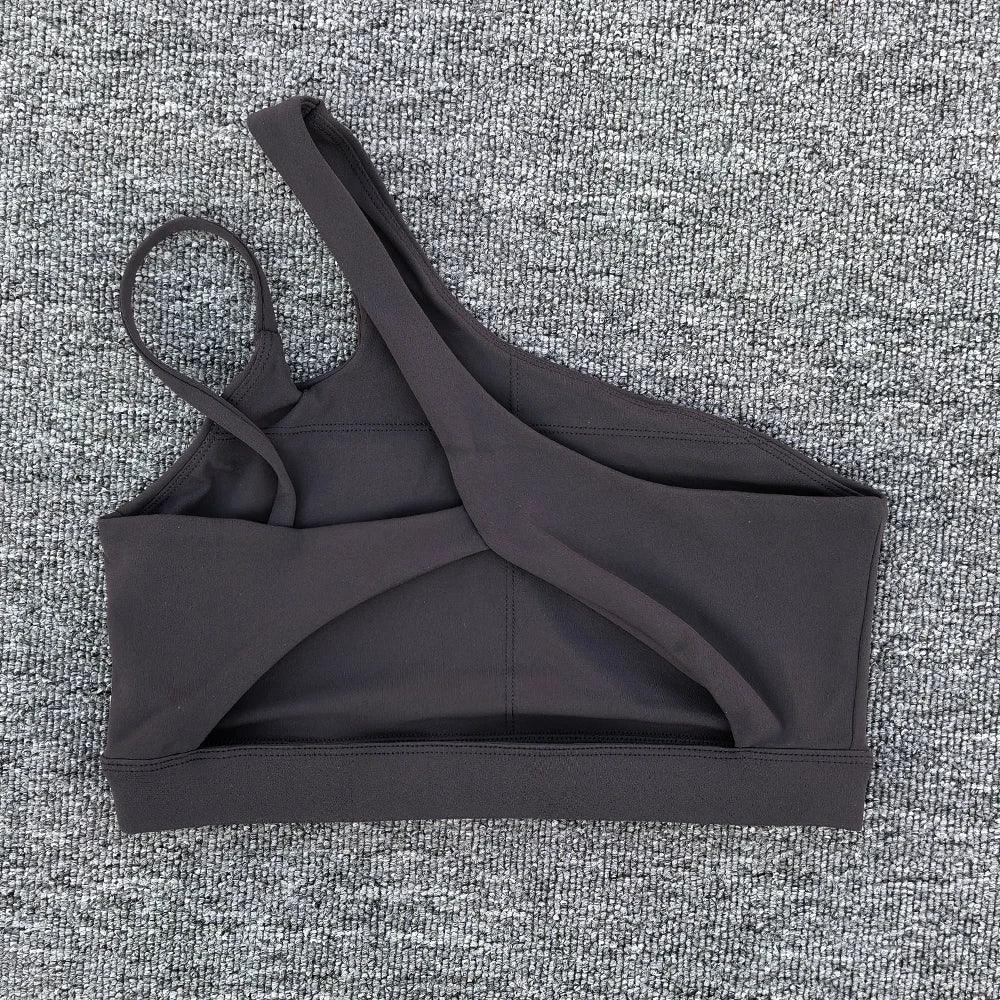 Women Shockproof Sport Bra Women's Beautiful Back Gym Sports Underwear Women Oblique Shoulder Straps Running Fitness Yoga Bra ﻿