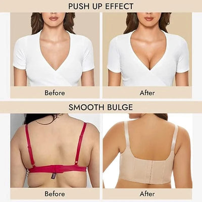 Dimmkof Full Back Coverage Push up Bras Women's Hide Back Fat Deep Cup Shapewear Fat Smoothing Uplift Underwire Bra For Big Bust