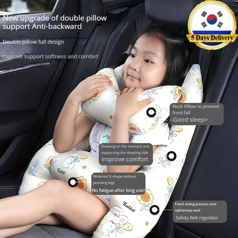 Car Sleeping Safety H-Shape Travel Pillow Car Travel Head Pillow Support Kid and Adult Cushion for Auto Seat Safety Neck Pillows