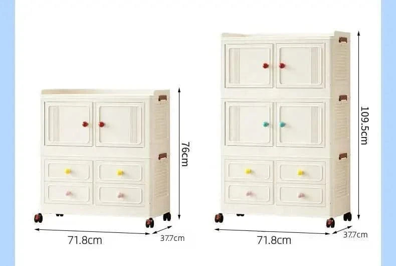 Home bedroom, children's storage cabinet, multi-layer snack cabinet, multifunctional large capacity dust-proof storage box