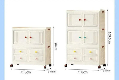 Home bedroom, children's storage cabinet, multi-layer snack cabinet, multifunctional large capacity dust-proof storage box