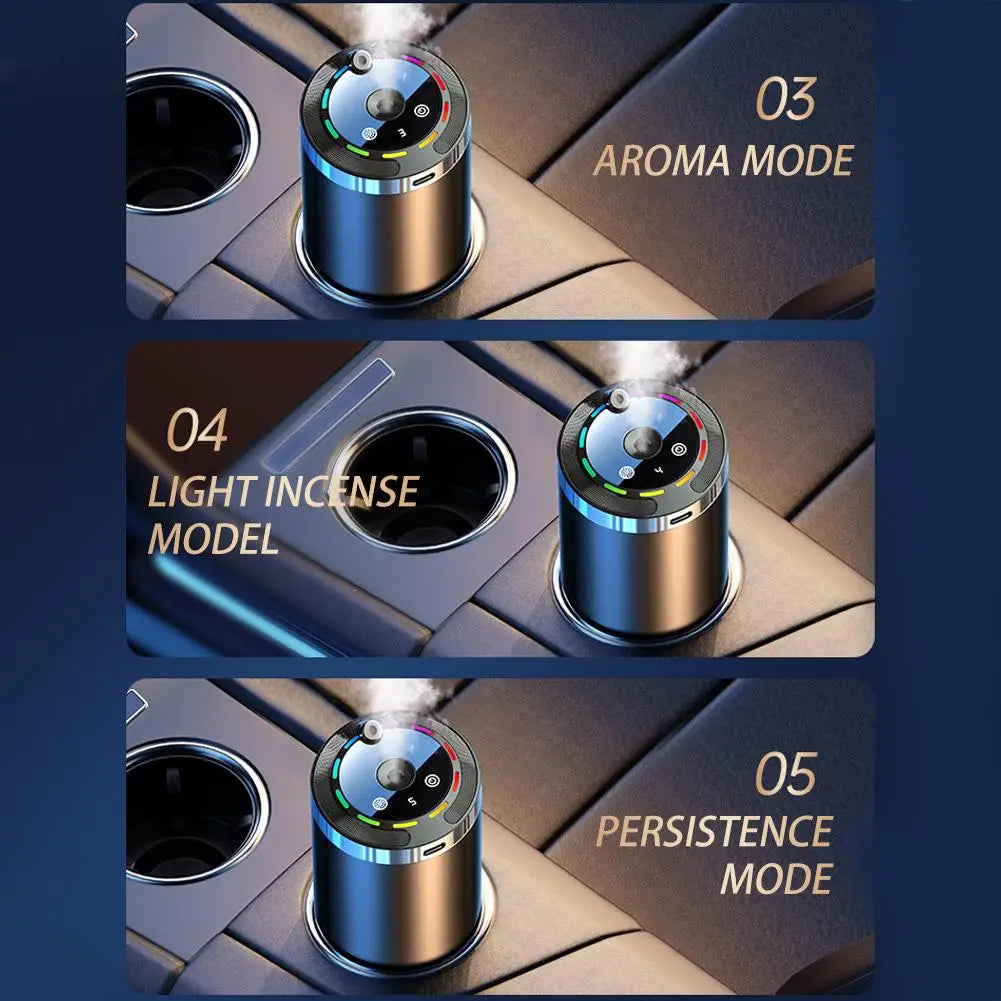 Car Aroma Diffuser With LED Starry Ambient Light 50ml Cologne Perfume Car Air Freshener Flavoring For Cars Fragrance Diffusers