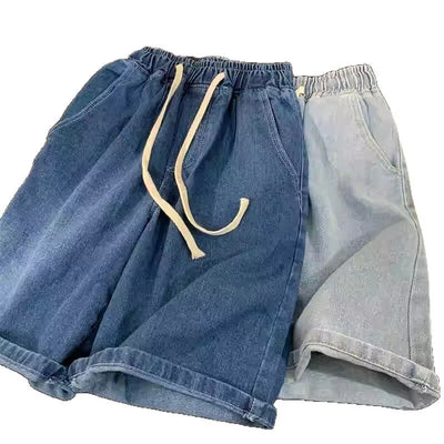 Summer men's seven inch jeans fashion design men's jeans slim fit straight leg short jeans casual loose wide leg denim shorts