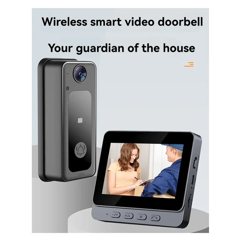 ABGB-Tuya HD Video Doorbell With 4.3In LPS Screen - Wireless Intercom And Night Vision Smart Door Camera