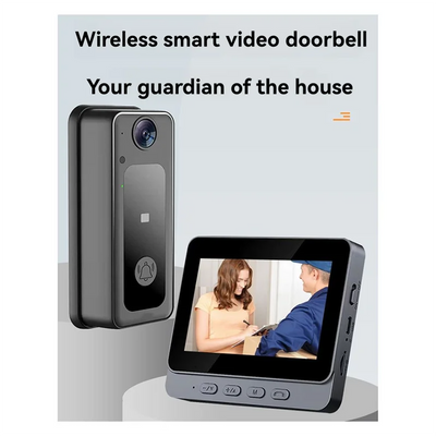 ABGB-Tuya HD Video Doorbell With 4.3In LPS Screen - Wireless Intercom And Night Vision Smart Door Camera