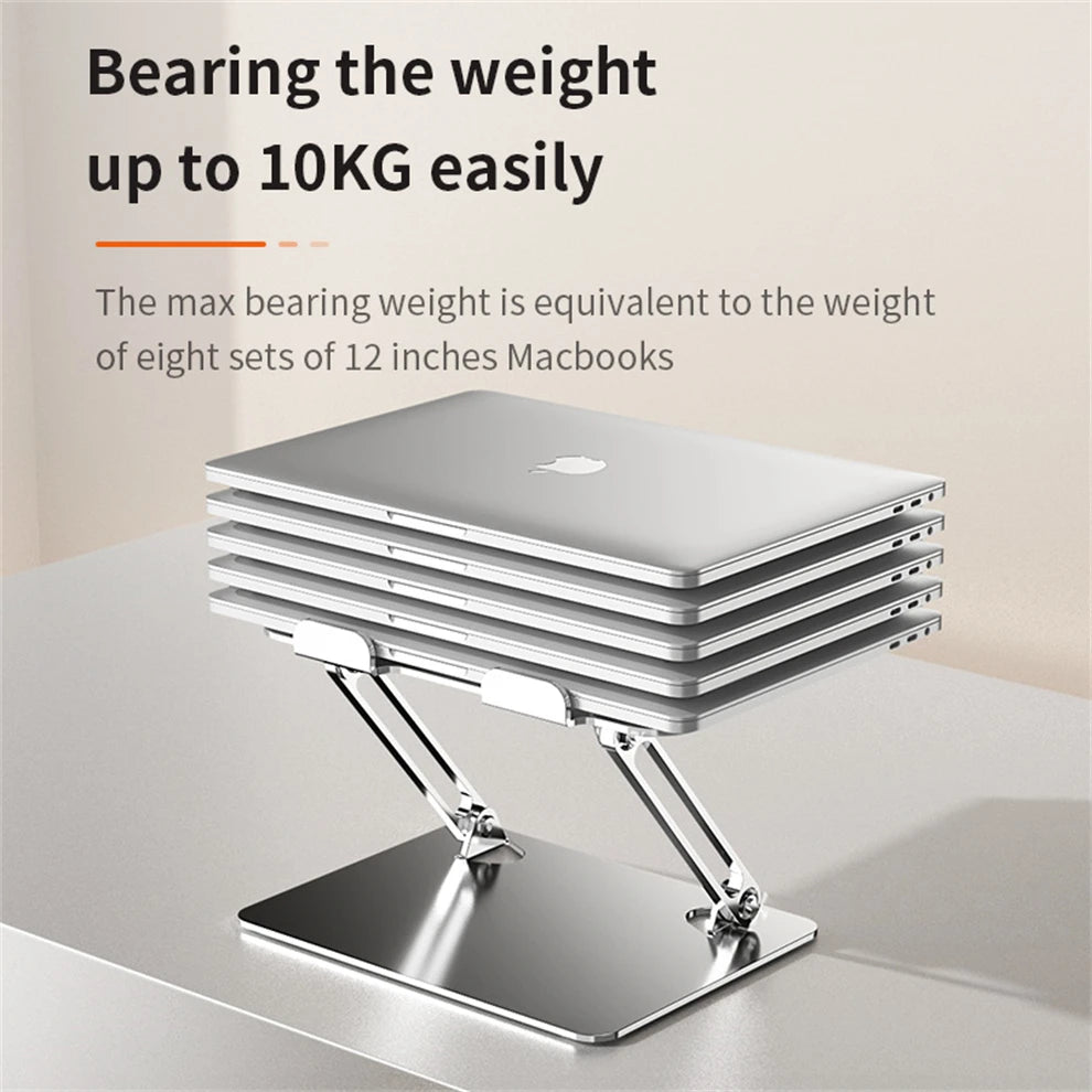 Metal Basics Ergonomic and Foldable Laptop Stand for Desk Adjustable Riser Fits all Laptops and Notebooks Stand Silver