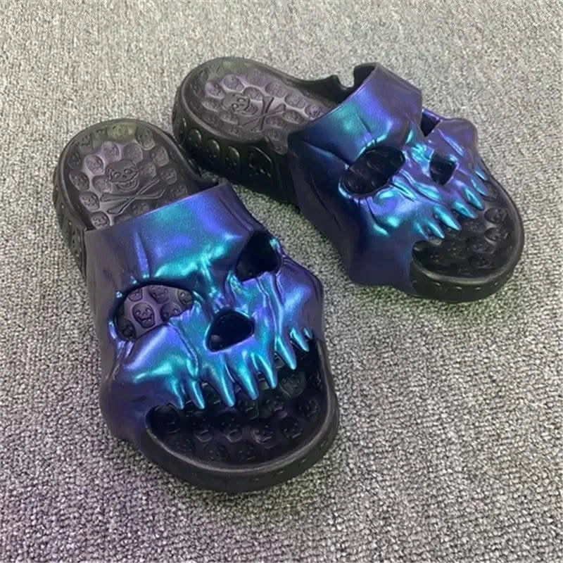 Platform Skull Slippers Demon Home Cloud Summer Beach Sandal Slides Y2k Flip Flops Men Male Soft House Shoes Flat Clapper Women