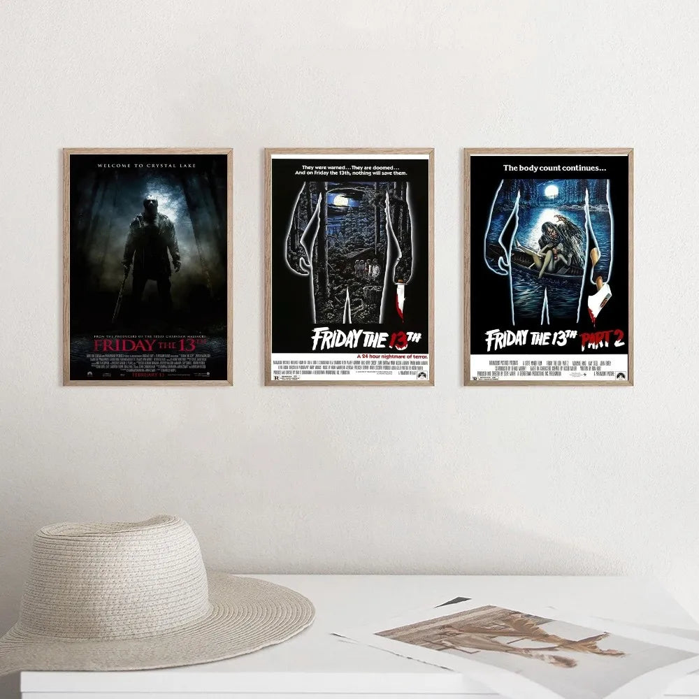 Horror Movie Friday The 13th Wall Art, HD Canvas Print Poster, Suitable for Home, Living Room, Room Decoration Painting