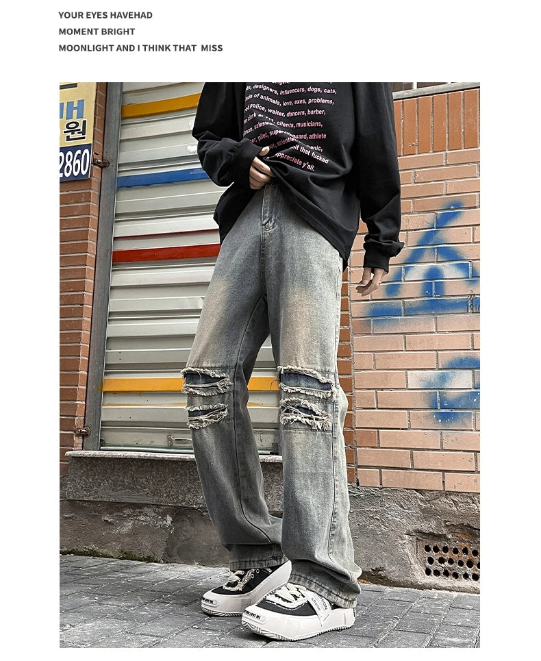 Men Clothing 2025 Y2K Fashion Stretch Slim Ripped Jeans Pants Vintage Skinny Biker Denim Trousers Ankle Zipper Ropa Hombre Jeans