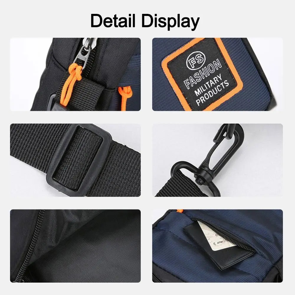 Men's Business Shoulder Bag Casual Man's Messenger Bag Durable Male Handbag Waterproof Oxford Cloth Bag Mini Mobile Phone Bags