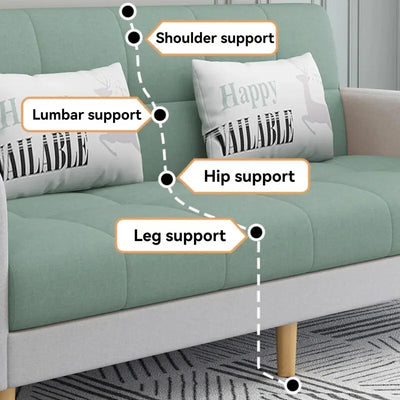 Small Unit Sofa Bed, Foldable Dual-purpose Double Bed, Home Office Nap, Three Person Sofa, Leisure Fabric, Lazy Sofa