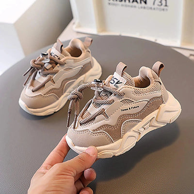Trendy Children Shoes Spring Autumn Casual Sports Sneakers Breathable Running Shoes 1-6-year-old Baby Shoes Soft Sole Leather