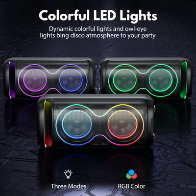Large Party Speaker, Wireless Bluetooth Speaker with Microphone, Led Party Light, Karaoke Machine, 8inch Large Bluetooth Party