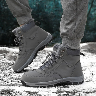 Snow Boots for Men Casual Winter Shoes Platform Non-slip Warm Fur Ankle Boots Plush Combat Outdoor Hiking Motorcycle Boots