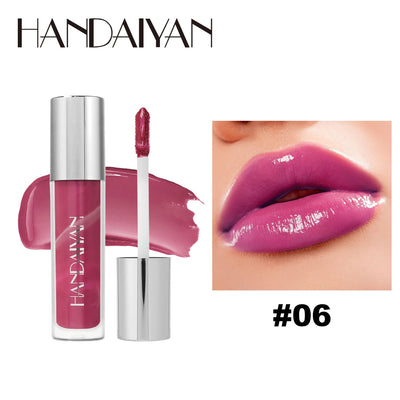 Long Lasting Lip Gloss Vitamin E Infused Plumping Glaze Hydrating Nude Color Liquid Balm Glossy Makeup Shine