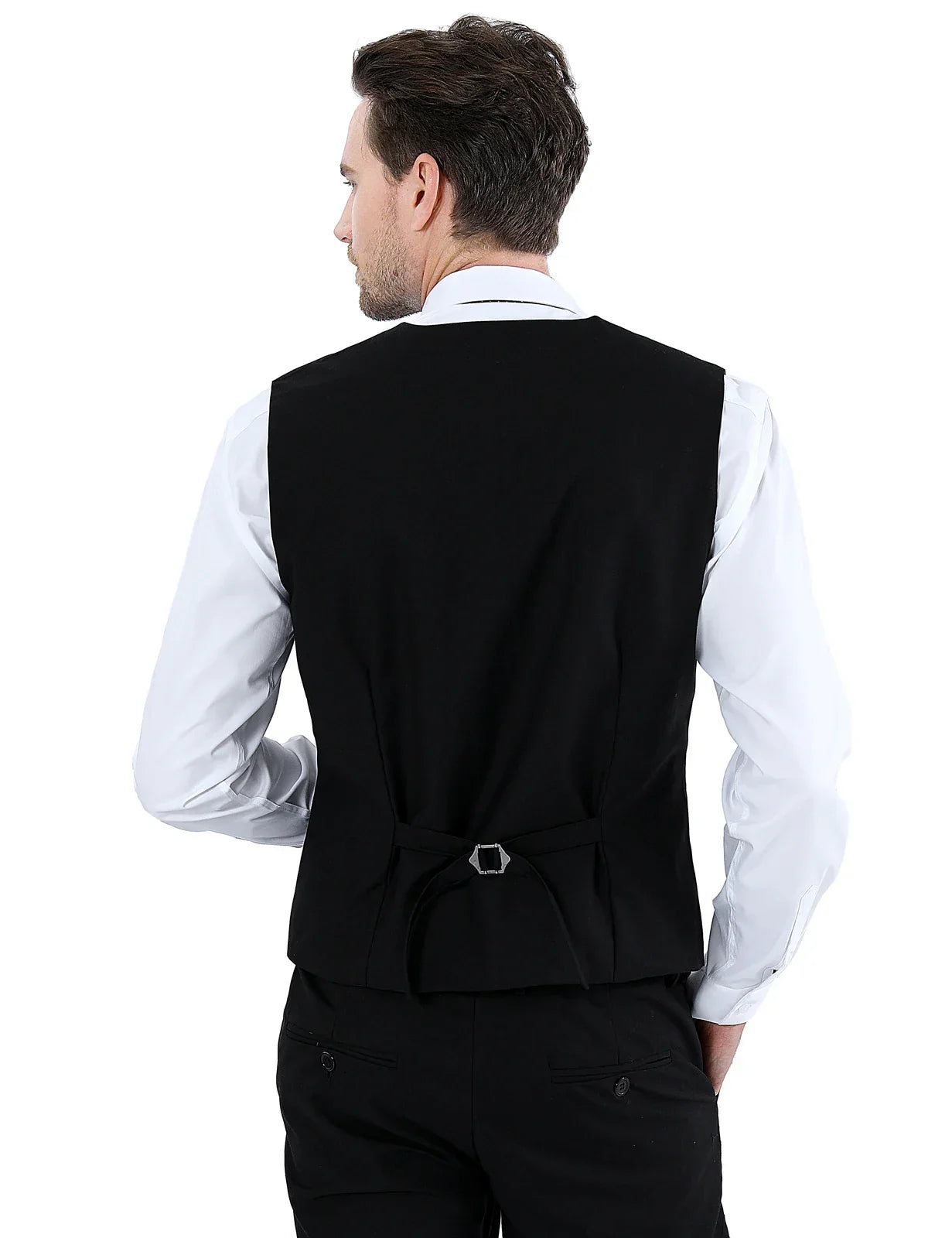 Mens Suit Vest Male Business Formal Wedding Office Birthday Party Outfit Set  Easter Church Jacket Black Waistcoat