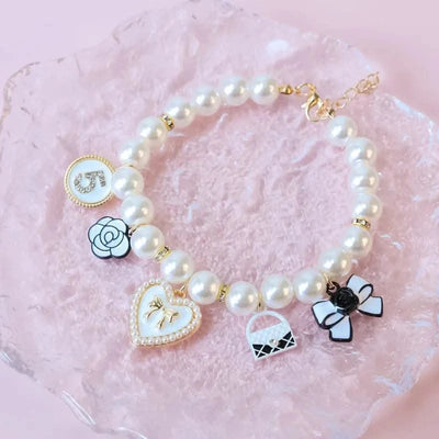 Pet Pearl Collar Little Cat Dog Love Pearl Necklace Cute Dog Jewelry Pet Accessories Puppy Necklace Bow Ties Dogs Pet Products