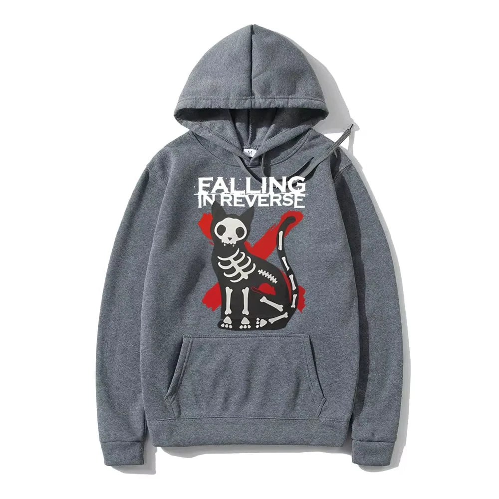 Men's and women's casual sweatshirts fall on reverse cat graphics hooded retro street wear cotton spring and summer new models