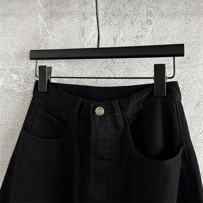 Women's pants 2025 autumn new high waisted slim women's jeans pure cotton straight leg pants  Wide leg pants curved knife jeans