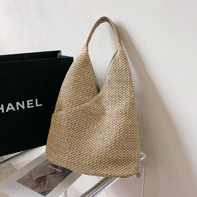 Fashion Straw Bag Designer Shoulder Bag Women Tote Summer Beach Vacation Bag Bohemian Shopping Pocket Crossover Sacos De Ombro