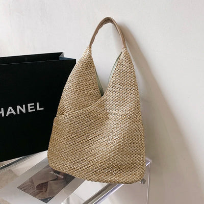 Fashion Straw Bag Designer Shoulder Bag Women Tote Summer Beach Vacation Bag Bohemian Shopping Pocket Crossover Sacos De Ombro