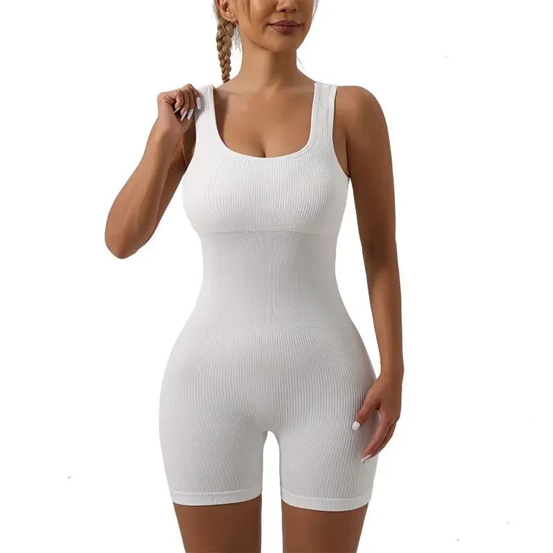 Women's Sleeveless Jumpsuit  Abdomen and Hips Women's Solid Color Sexy Tight-fitting Sports Yoga Jumpsuit  Fitness Clothes