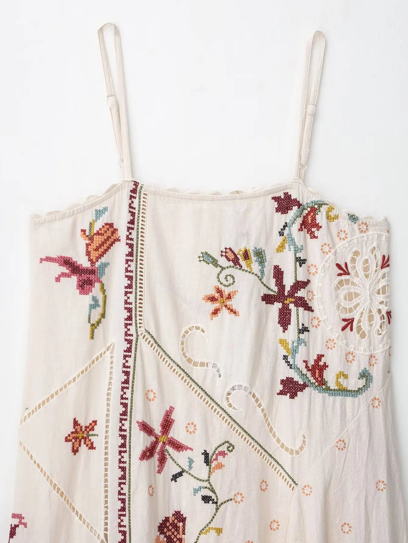 2025 Flower Embroidered Slip Dress Asymmetrical Design Sexy Fashion Casual personality Women's Dresses New Summer Dress