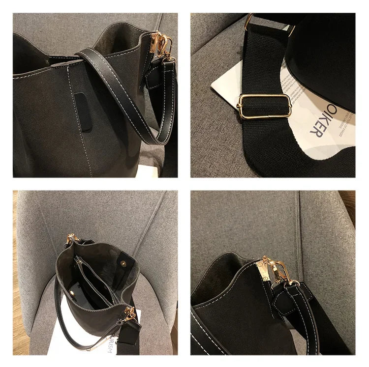 Designer Handbags Ladies Bucket Bag PU Leather Shoulder Large Capacity Crossbody Bags for Women High Quality New Tote Bag