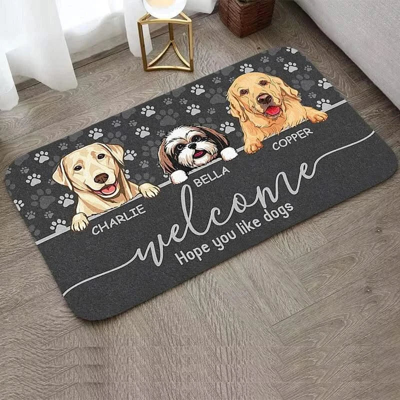 Custom Cute Cat Dog Children Room Mat Kitchen and Home Items Entrance Carpet Floor Mats Washable Non-slip Kitchen Rug Rugs Foot