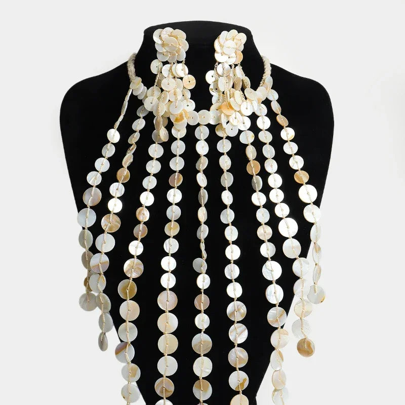 Luxury Exaggerated Multi-layer Pearl Necklace Women Romantic Elegant Baroque Long Chain Jewelry Accessories Bride Wedding Party