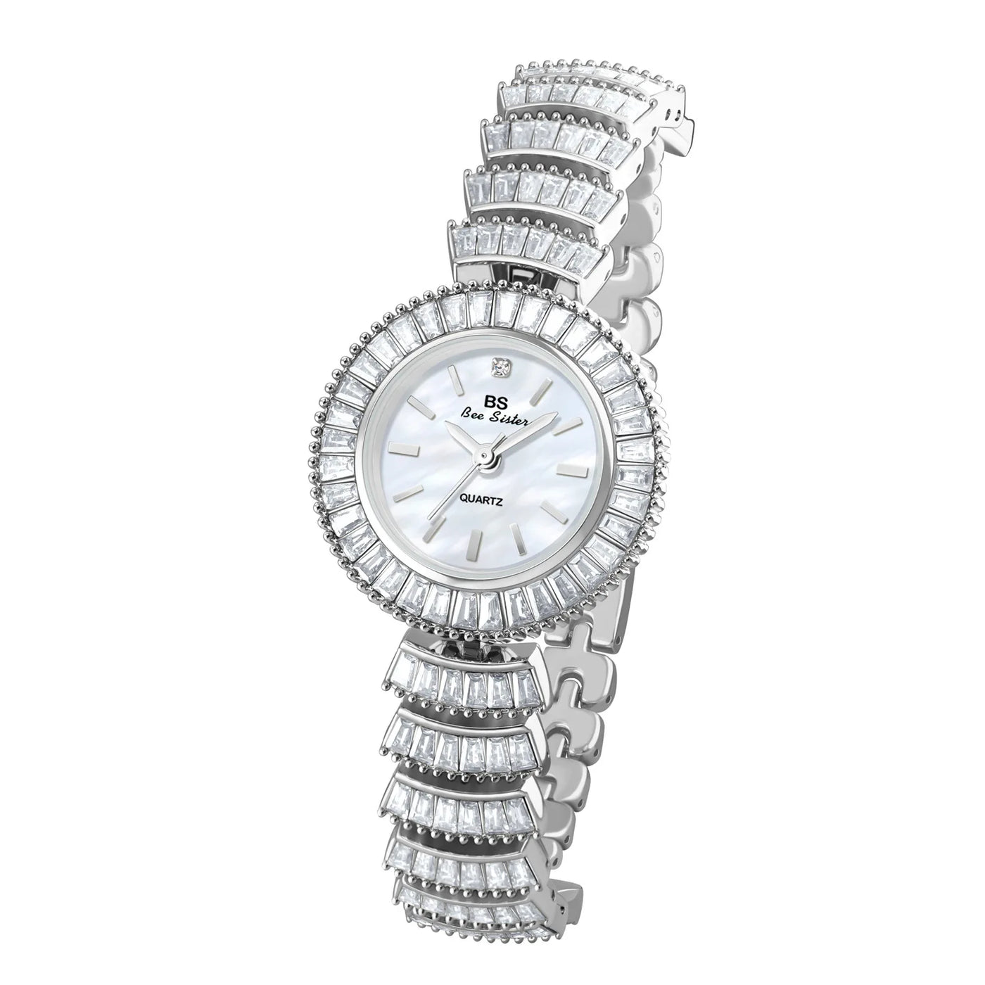 High-end Luxury Woman Watch Full Diamond Gold Silver Bracelet Women Fashion Quartz Wristwatches Ladies Rhinestone Clock