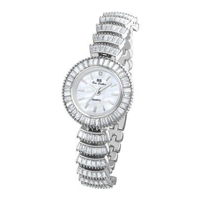 High-end Luxury Woman Watch Full Diamond Gold Silver Bracelet Women Fashion Quartz Wristwatches Ladies Rhinestone Clock