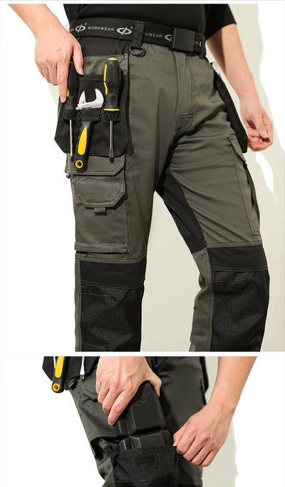 Work Pants For Men Multifunctional Work Trousers Workwear Pants With Reflective Tapes