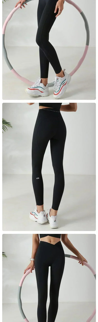 Yoga pants women's fitness running sports 2024 new spring and fall belly lifting hip tight bottoming pants nude stretch