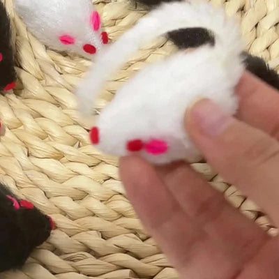 Rattle Mouse Toy for Pet Soft Plush Play Catch Kitten Interactive Mice for Indoor Cats White / Dropshipping