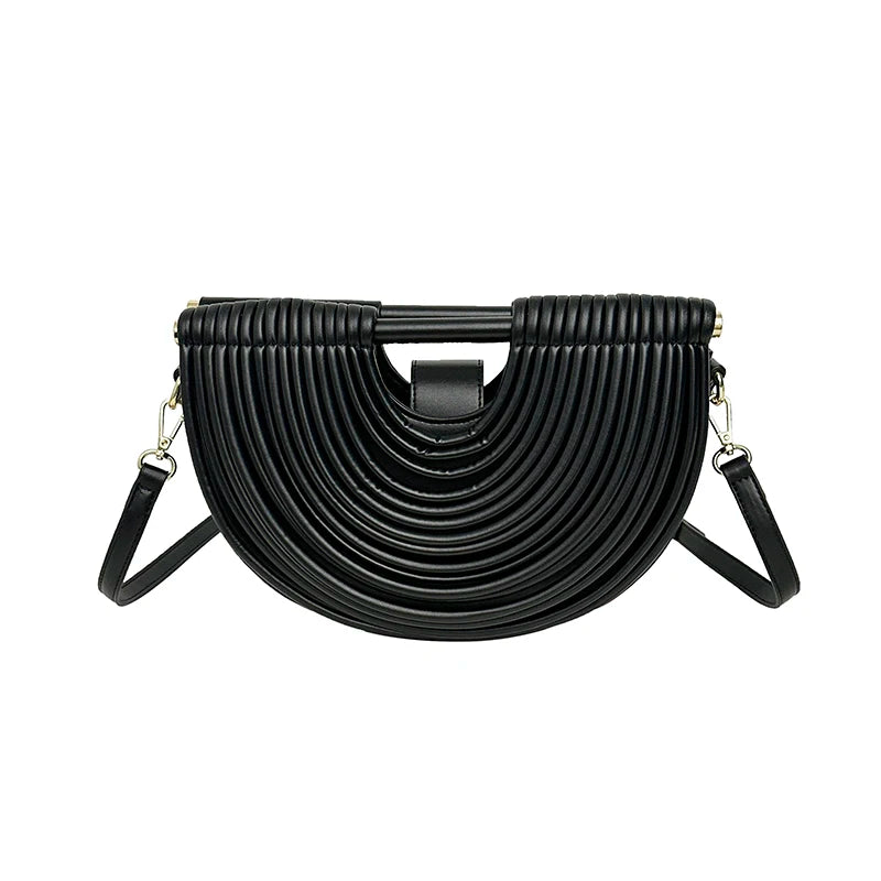 Handbags for Women 2025 New Gold Luxury Designer Brand Handwoven Noodle Bags Rope Knotted Pulled Half Moon Silver Evening Clutch