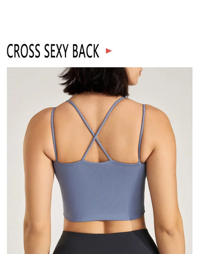 Women's sexy yoga undershirt Outdoor beautiful back training clothes Fashion sling bra Sports underwear With Coasters